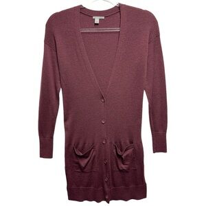 Halogen Merino Wool Knit Sweater Duster Longline Cardigan Jacket Coat